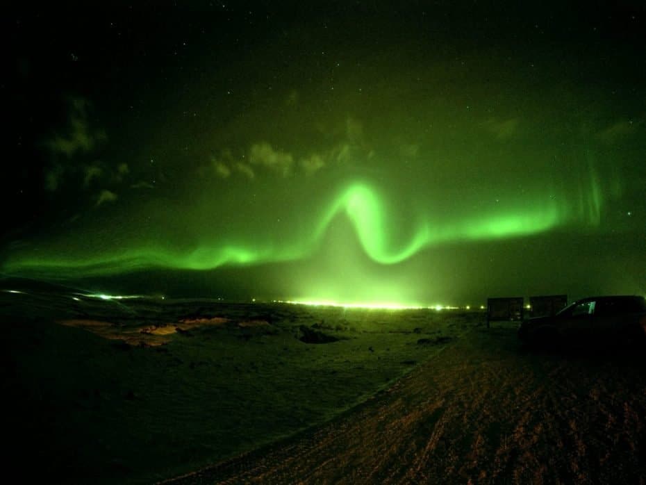 foto de aurora boreal tirada com o celular